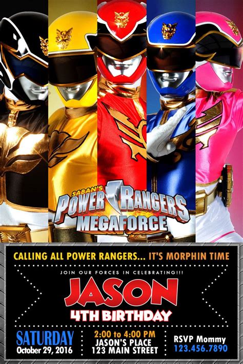 Power Ranger Invitations Ideas