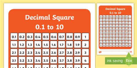 Practical Examples of Decimal Squares Printables