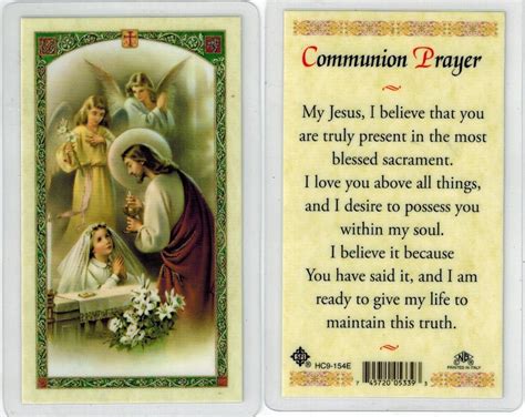 Prayer Card First Communion Template