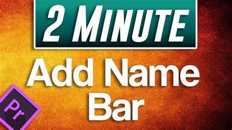 Premiere Pro Name Bar Templates Overview