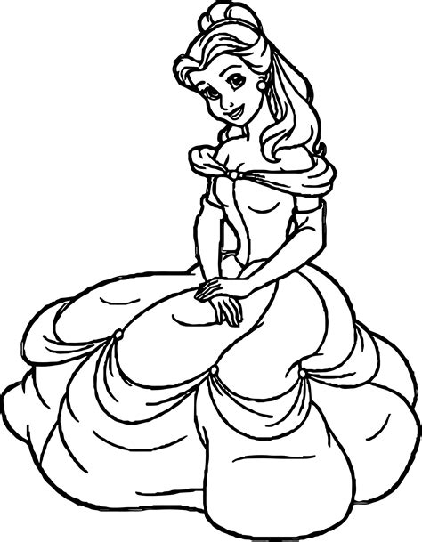 Princess coloring page with a royal ball