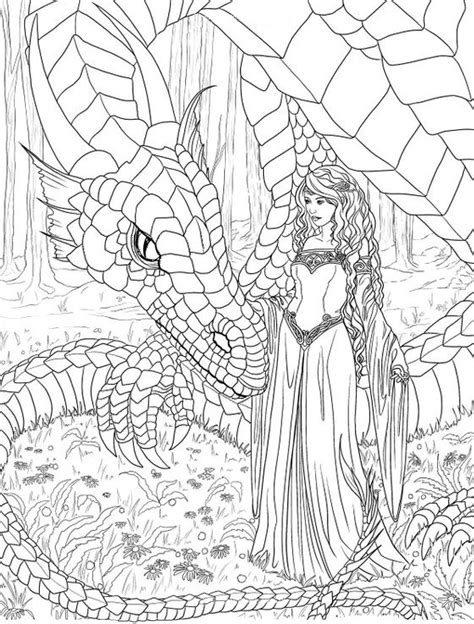 Princess Coloring Pages with Fantasy Creatures