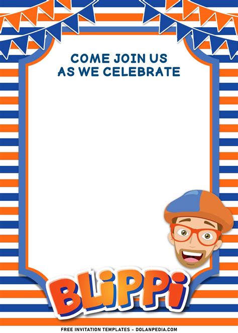 Print Blippi Invitation Template