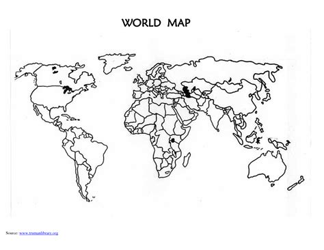 Printable Blank World Map for Education