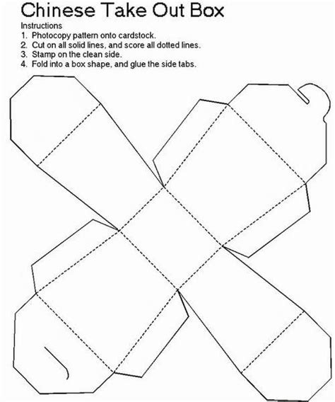 Printable Chinese Takeout Box Templates