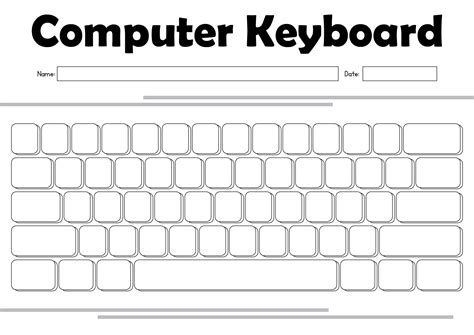 Printable Computer Keyboard Template