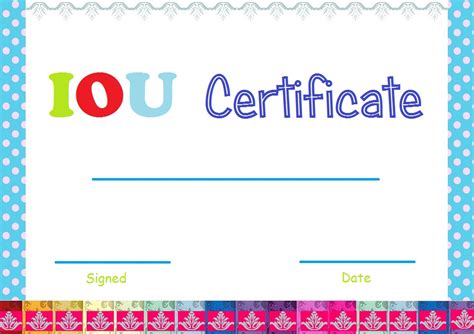 Printable IOU Templates