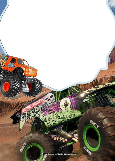 Printable Monster Jam Invitation Templates