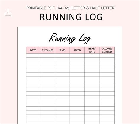 Description of Printable Running Logs