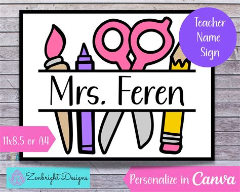 Creating Your Own Printable Teacher Name Sign