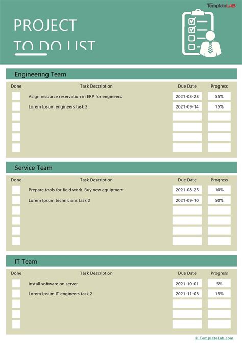 Project To Do List Template