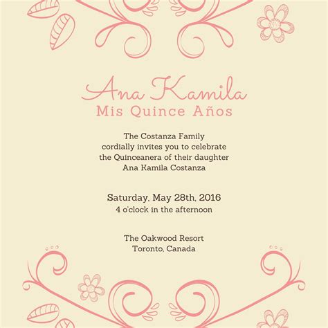 Quinceanera Template Customization