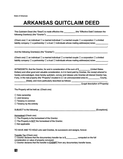 Quitclaim Deed Form