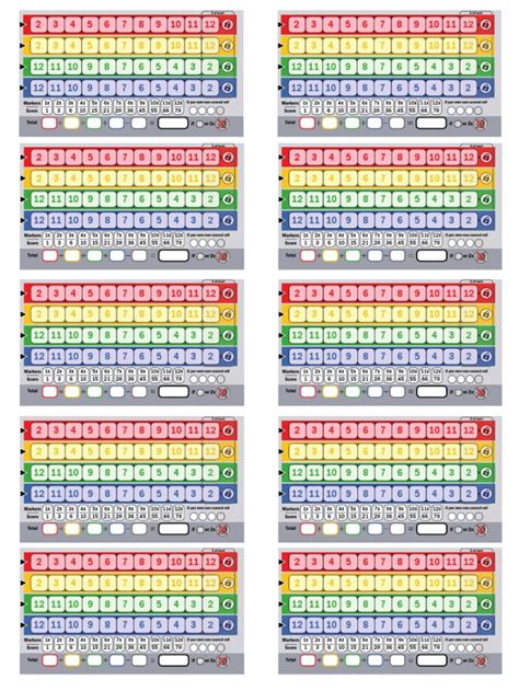 Qwixx Score Sheet Templates Printable Free