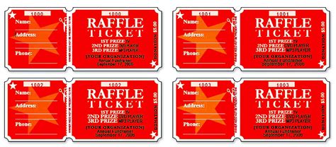 Raffle Ticket Templates Free