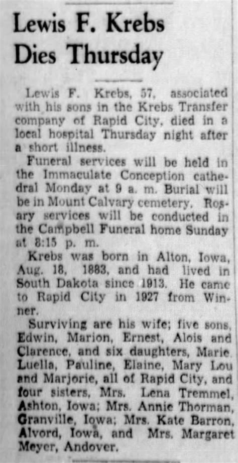 Rapid City Obituary Archive