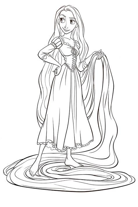 Rapunzel coloring pages and learning