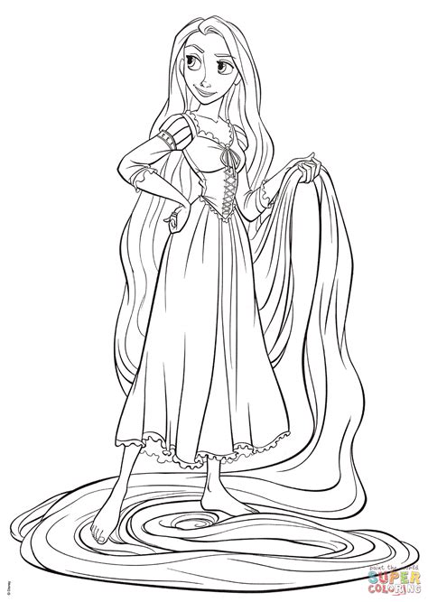 Rapunzel coloring pages for girls