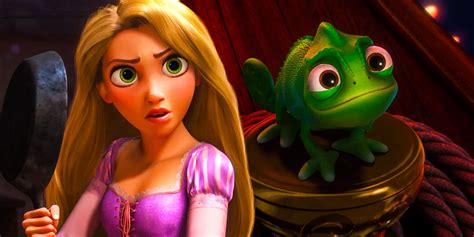 Rapunzel with Her Pet Chameleon Pascal