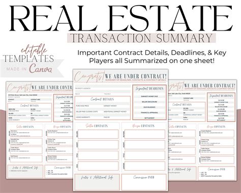 Real Estate Transaction Tracker Template Example 4