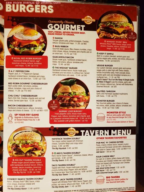 Red Robin Menu Printable