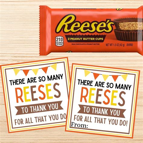 Reese's Teacher Appreciation Printable Templates