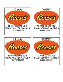 Reese's Teacher Appreciation Printable Importance for Teachers