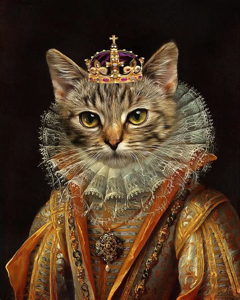 Renaissance Cat Portrait