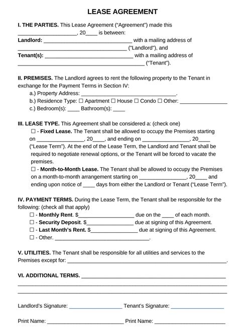 Rental Agreement Contract