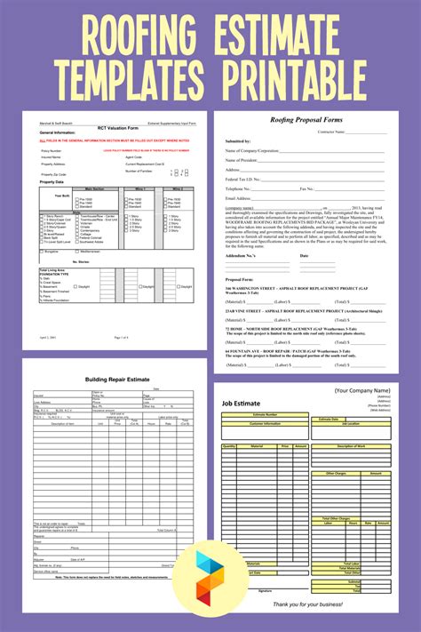 Residential Roofing Estimate Template