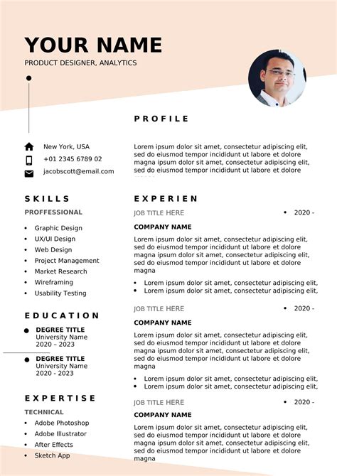 Description of Resume Templates