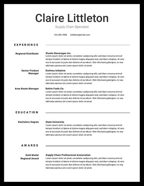 Description of Resume Writing Guidelines