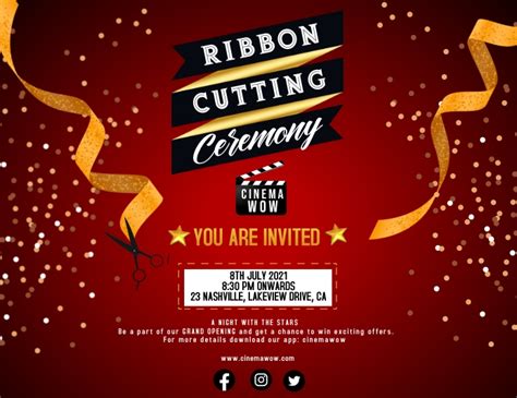 Ribbon Cutting Flyer Template Design