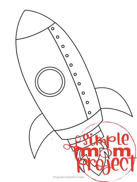 Rocket Ship Printable Template 1