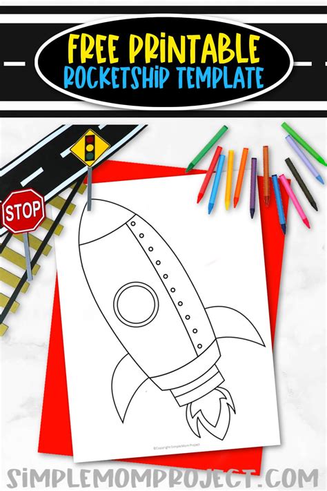 Rocket Ship Printable Template 4