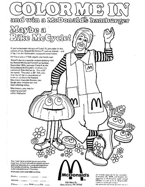 Ronald McDonald Activity Sheets