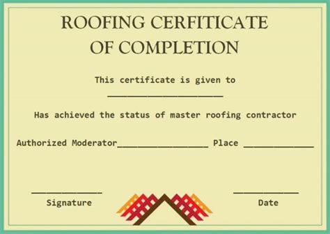 Roofing Certificate Template 6