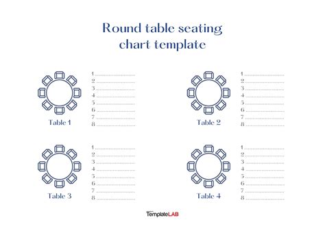 Round Table Seating Chart Template