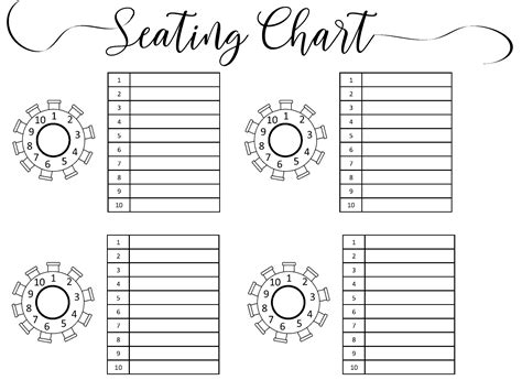 Round Table Seating Chart Example 10