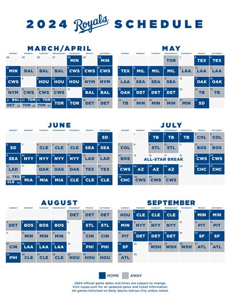 Royals Schedule Breakdown