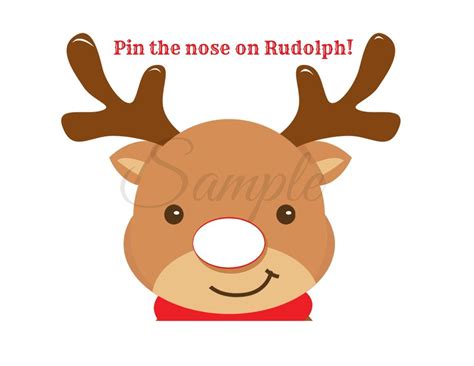 Rudolph Pin Nose Printable Decorations For Homes