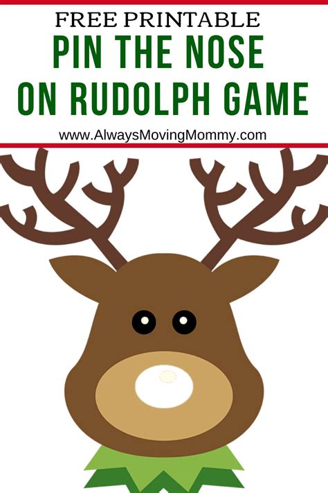 Rudolph Pin Nose Printable Games