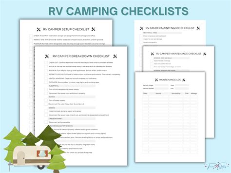 Rv Checklist Categories