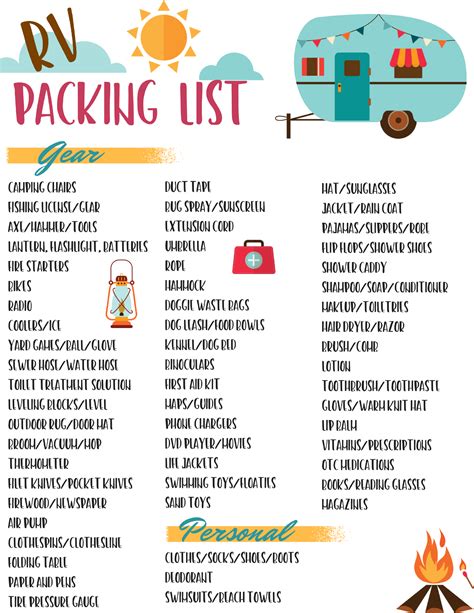 Rv Packing Checklist