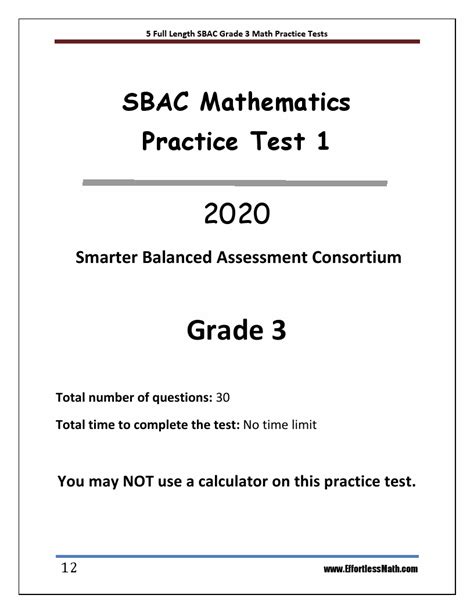 SBAC Practice Test Sample 4