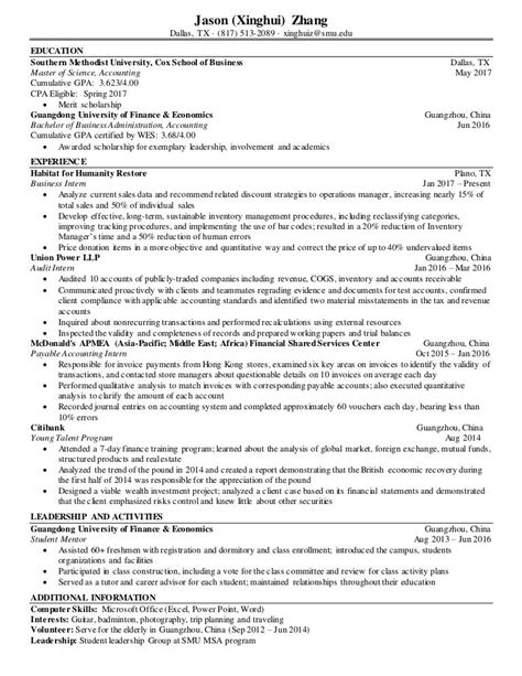 SMU Cox Resume Examples