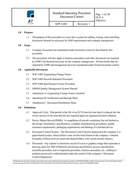 SOP Documentation and Control