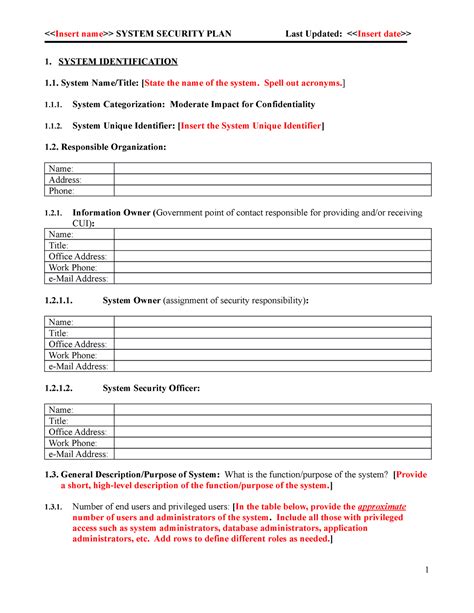 SSP Template for CUI Protection