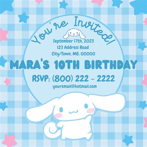 Sanrio Cinnamoroll Invitation