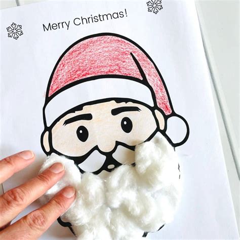 Santa Cotton Ball Beard Printables